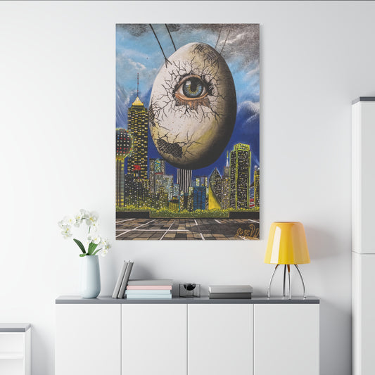 Canvas Print - The Trinity's Tear, 1908 by Jose Palacios - Dallas Cityscape and Whimsical Figures