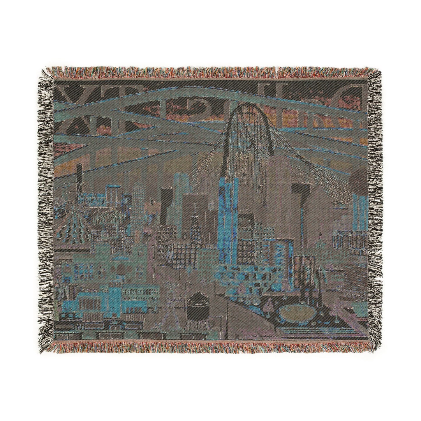 Dallas Texas Woven Blanket | Dallas Landmarks Scene