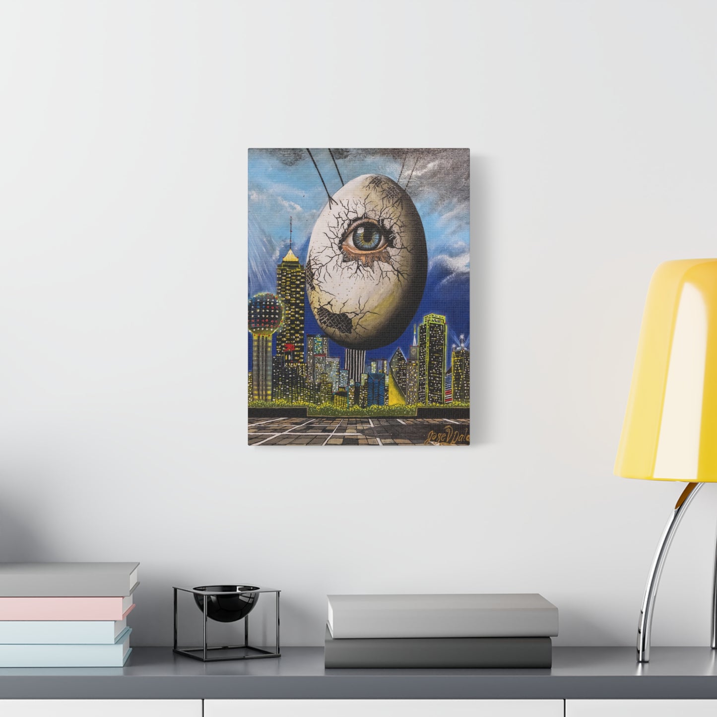 Canvas Print - The Trinity's Tear, 1908 by Jose Palacios - Dallas Cityscape and Whimsical Figures