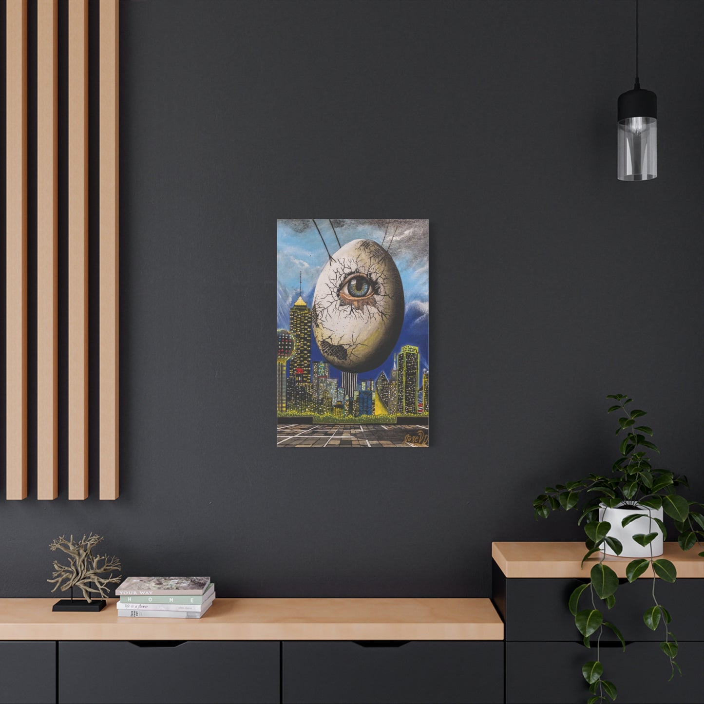 Canvas Print - The Trinity's Tear, 1908 by Jose Palacios - Dallas Cityscape and Whimsical Figures