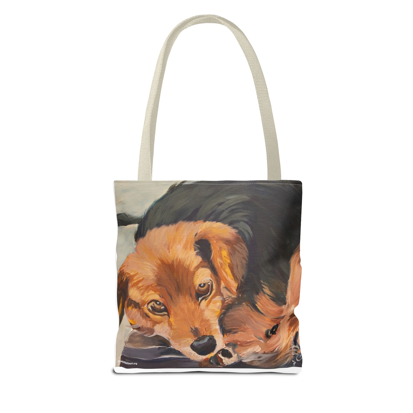 Canvas Tote Bag - Brownie by Charles William - Dog Portrait Painting