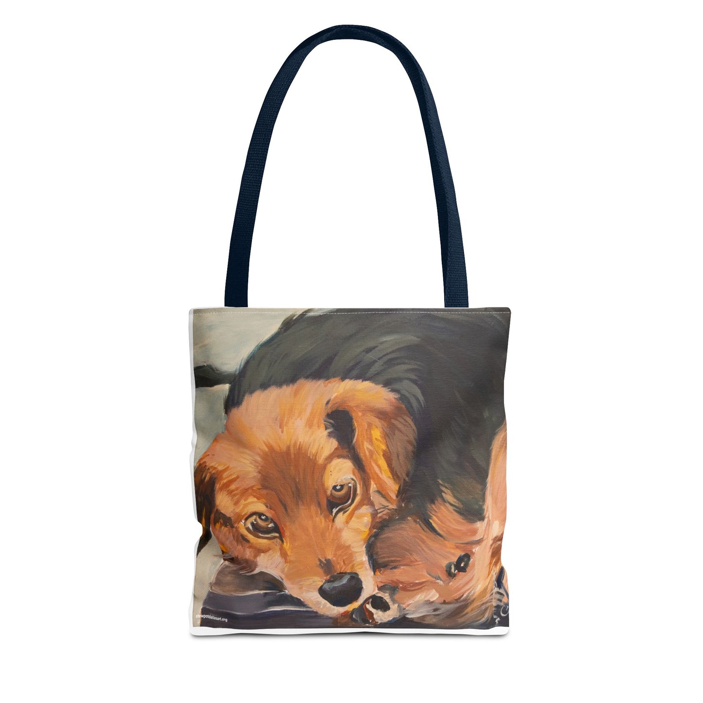 Canvas Tote Bag - Brownie by Charles William - Dog Portrait Painting