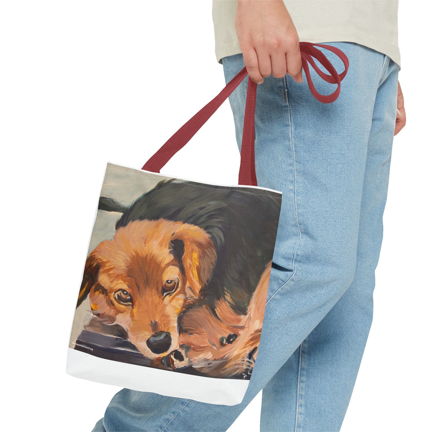 Canvas Tote Bag - Brownie by Charles William - Dog Portrait Painting