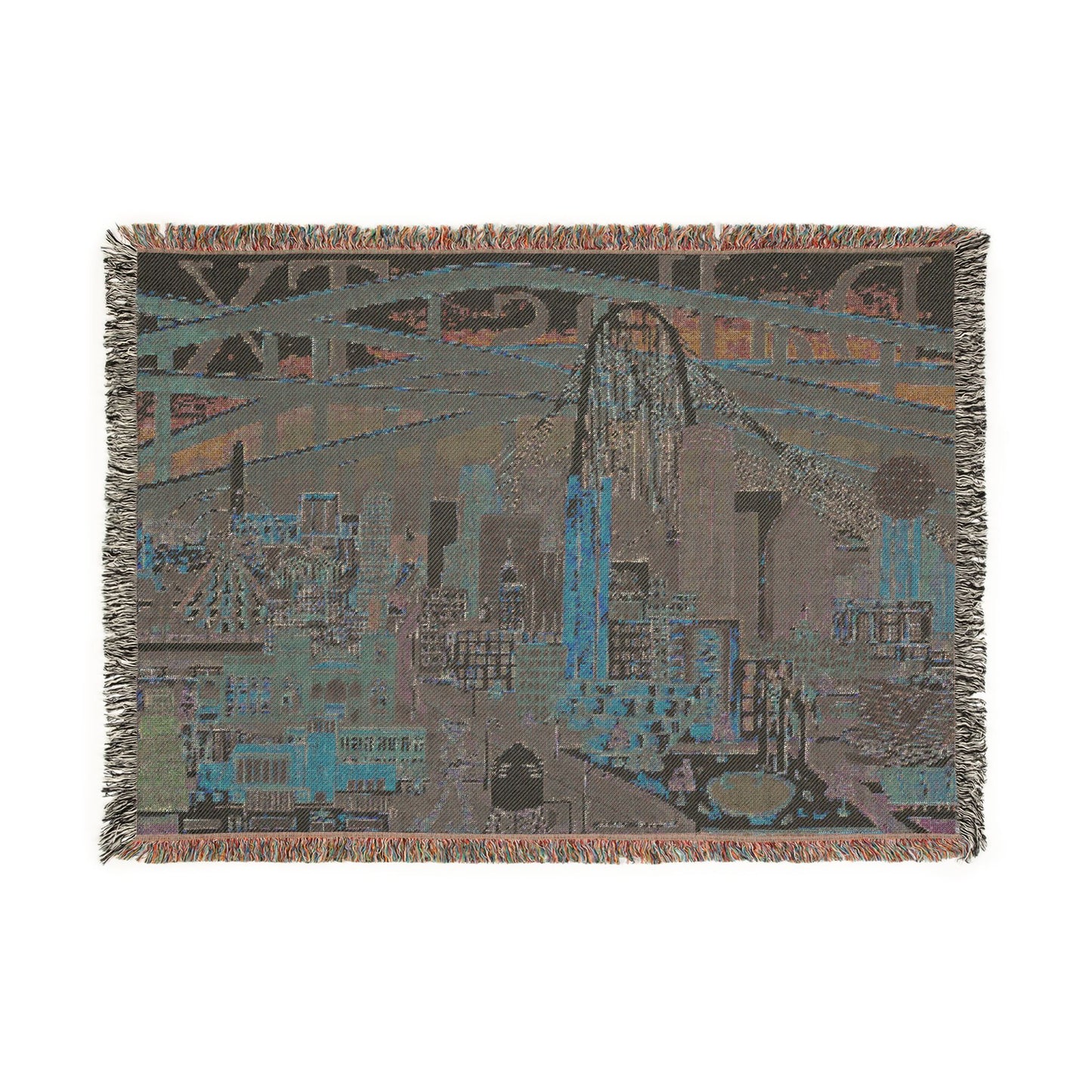 Dallas Texas Woven Blanket | Dallas Landmarks Scene