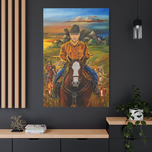 Canvas Print - Cowboys Coming Home by Larry Ramirez - Surreal Cityscape Artwork for Living Rooms and Studios