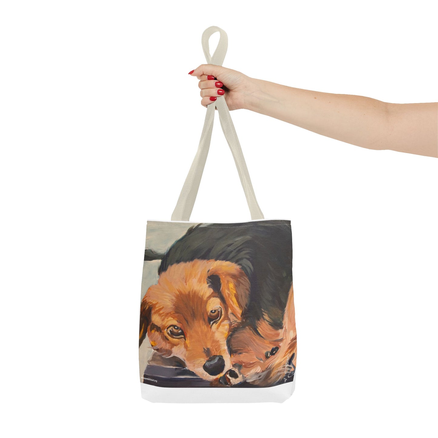 Canvas Tote Bag - Brownie by Charles William - Dog Portrait Painting