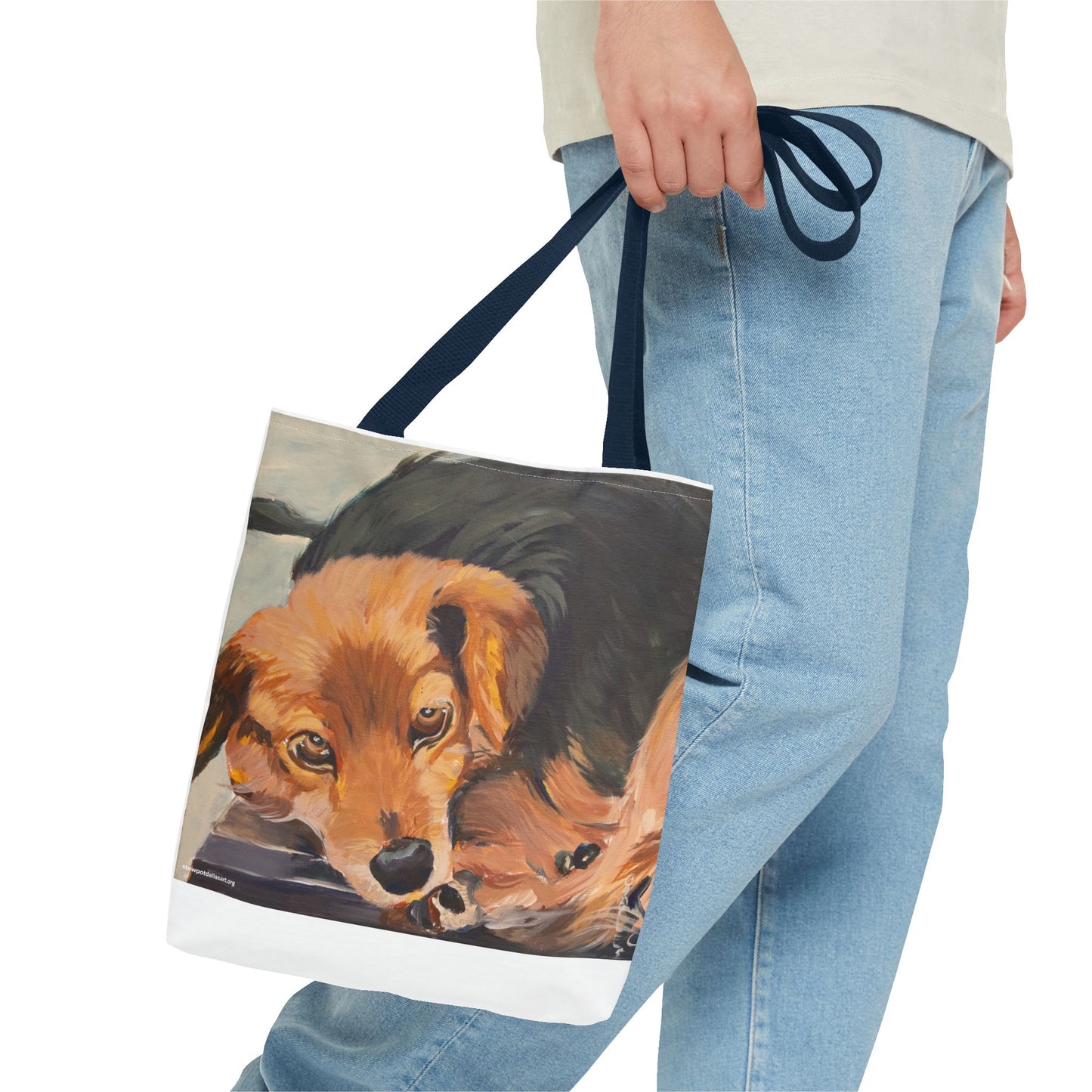 Canvas Tote Bag - Brownie by Charles William - Dog Portrait Painting