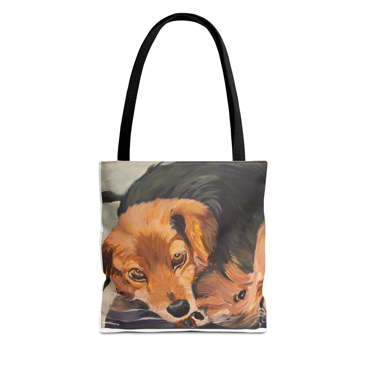 Canvas Tote Bag - Brownie by Charles William - Dog Portrait Painting