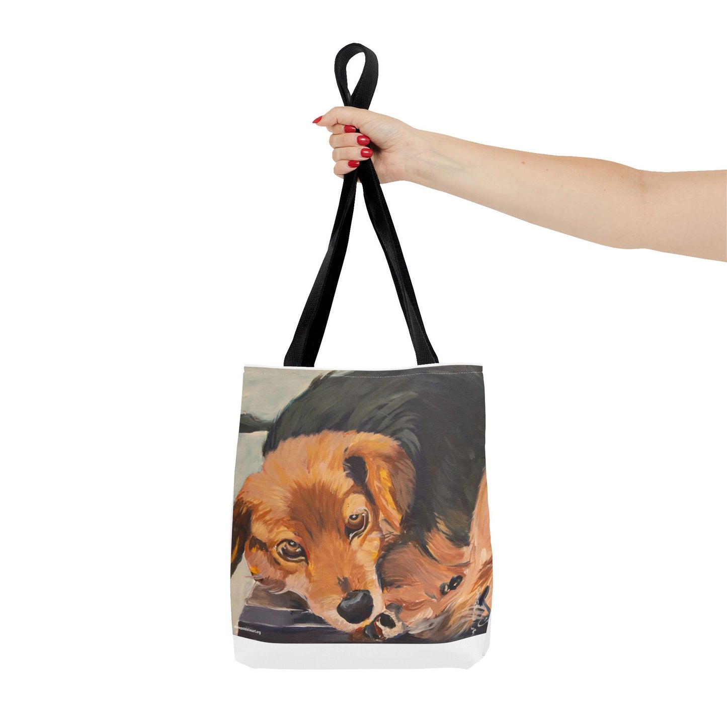 Canvas Tote Bag - Brownie by Charles William - Dog Portrait Painting