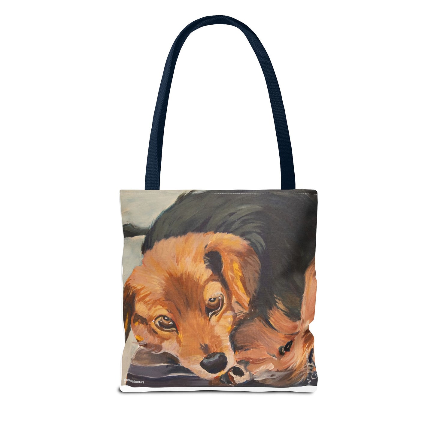 Canvas Tote Bag - Brownie by Charles William - Dog Portrait Painting