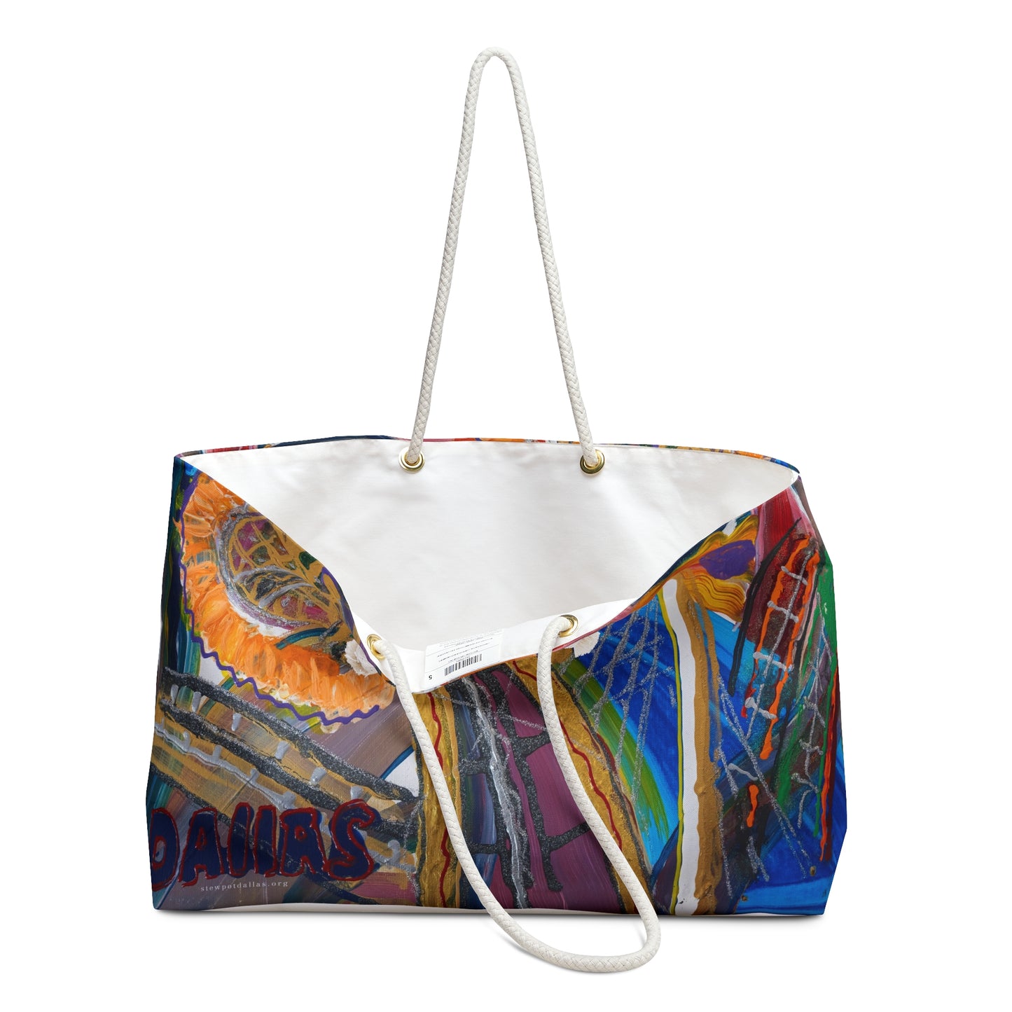 Abstract Dallas Cityscape Weekender Bag — Colorful Urban Art Travel Tote