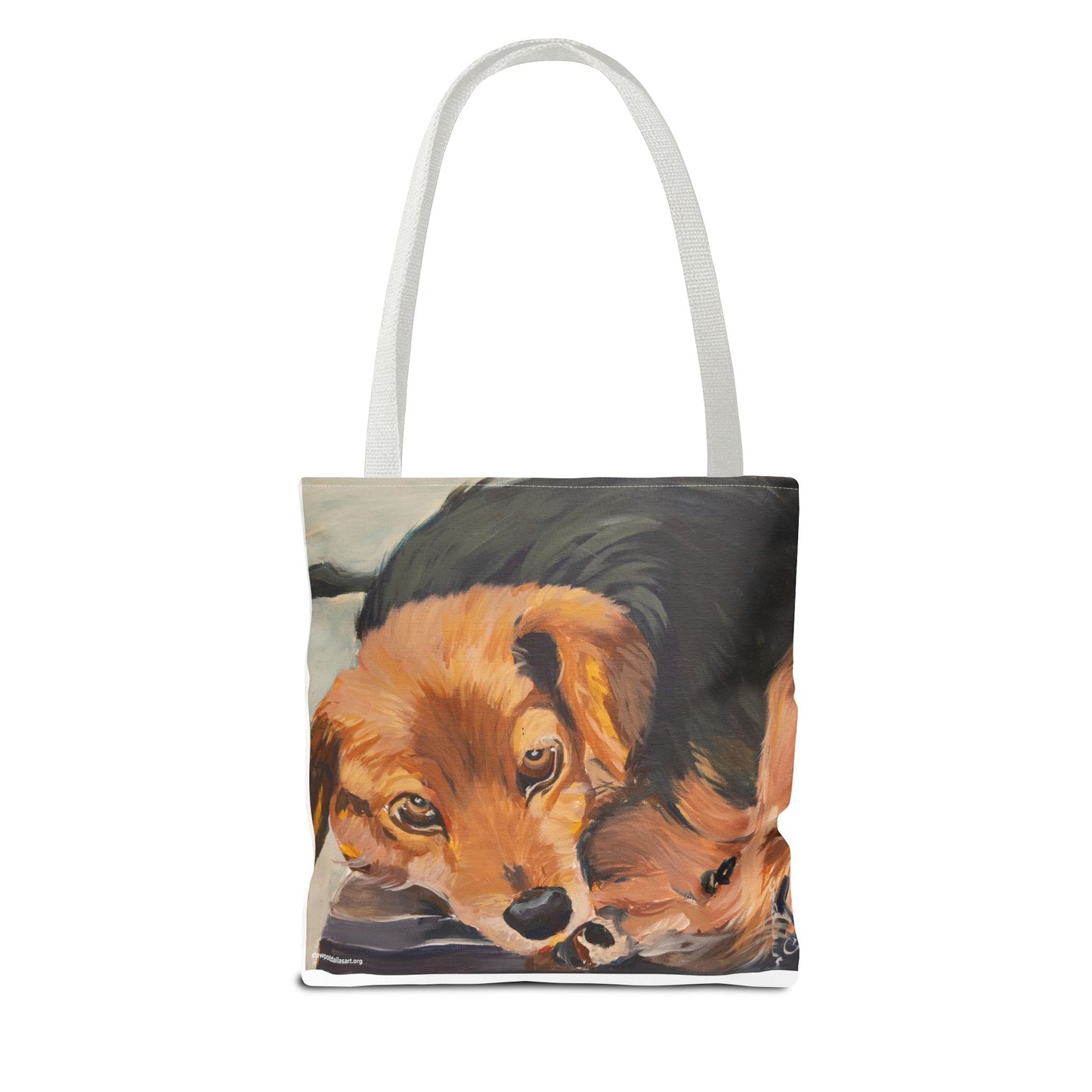 Canvas Tote Bag - Brownie by Charles William - Dog Portrait Painting