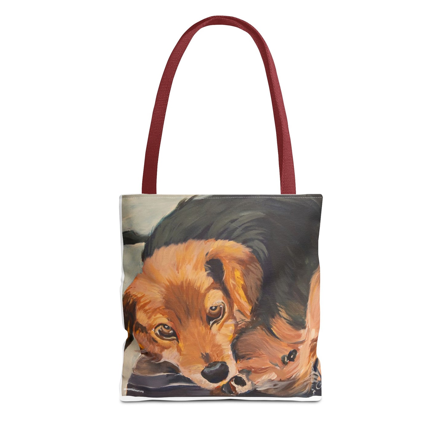 Canvas Tote Bag - Brownie by Charles William - Dog Portrait Painting