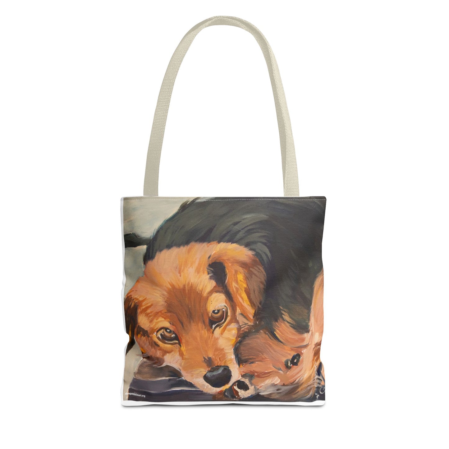 Canvas Tote Bag - Brownie by Charles William - Dog Portrait Painting