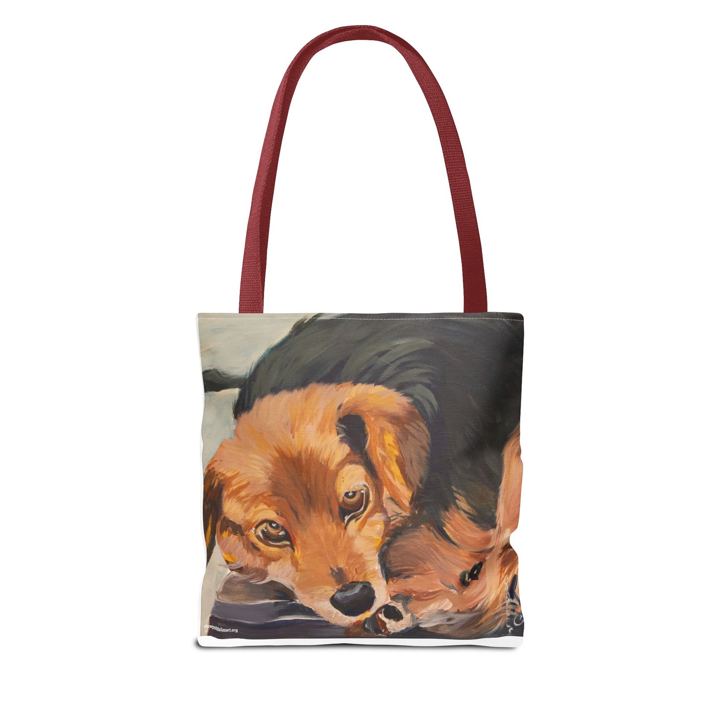 Canvas Tote Bag - Brownie by Charles William - Dog Portrait Painting