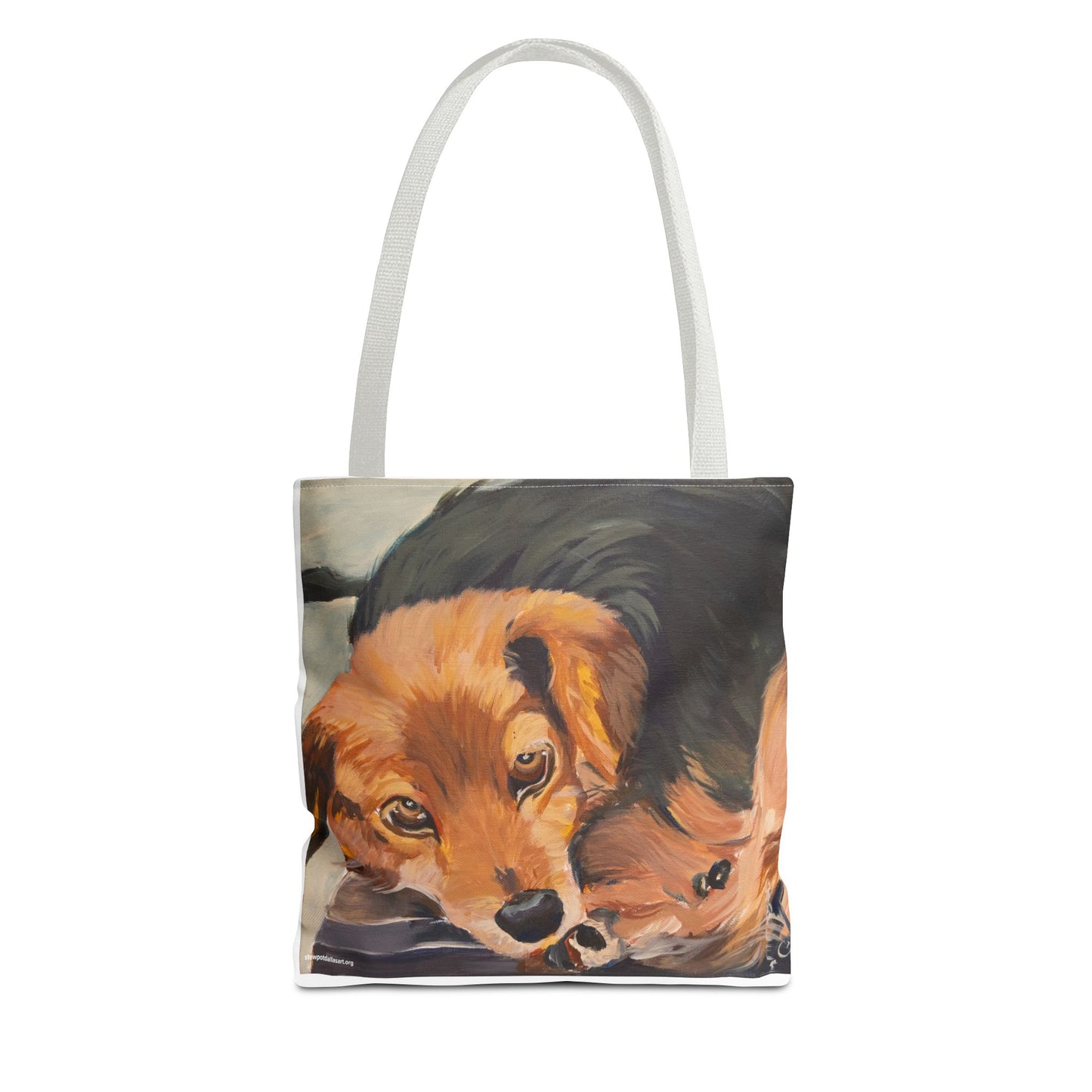 Canvas Tote Bag - Brownie by Charles William - Dog Portrait Painting