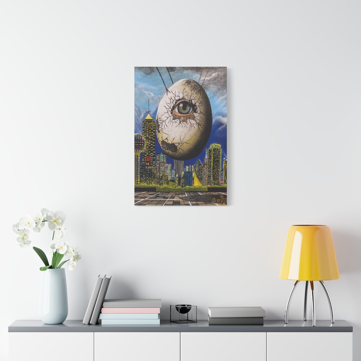 Canvas Print - The Trinity's Tear, 1908 by Jose Palacios - Dallas Cityscape and Whimsical Figures