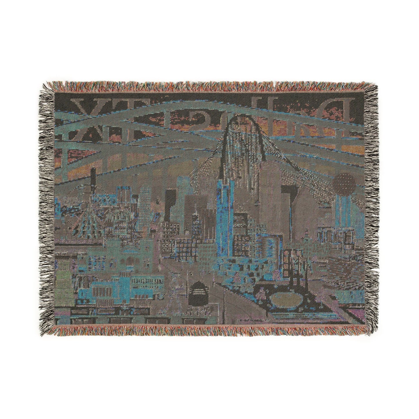 Dallas Texas Woven Blanket | Dallas Landmarks Scene
