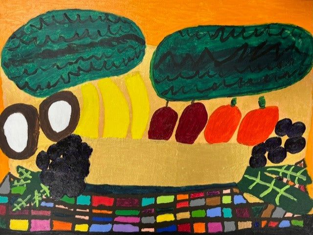 Fruit Basket on Grandma's Quilt, by Luis Arispe
